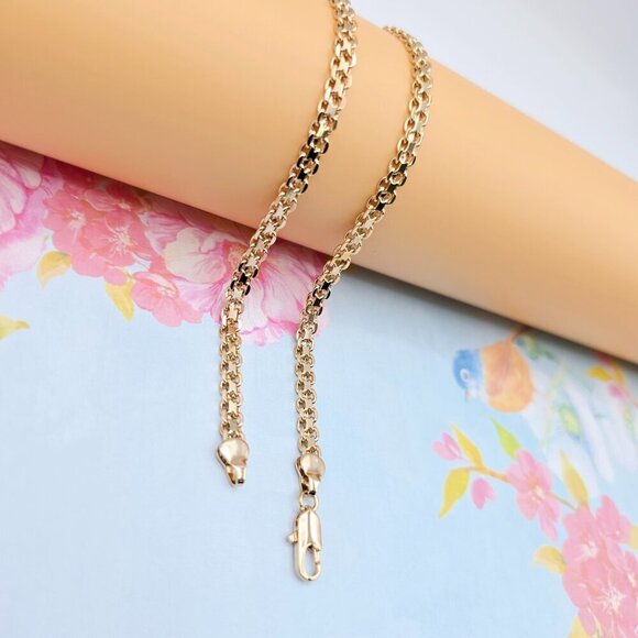 Chunky Rose Gold Chain Necklace, 24 Inch, Gold Plated Over Brass, XPNL0107 - Picture 8 of 12